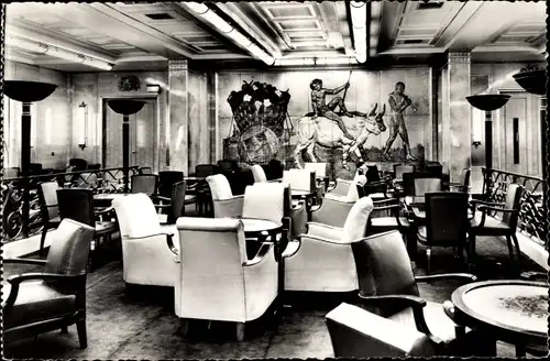 Ak Paquebot, Liberte, Fumoir de 1ere classe, CGT, French Line