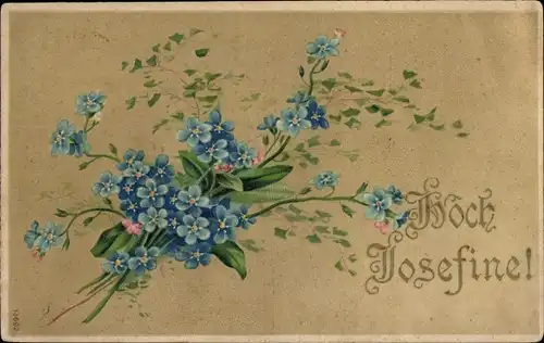 Präge Ak Hoch Josefine, Vergissmeinnicht, Kitsch