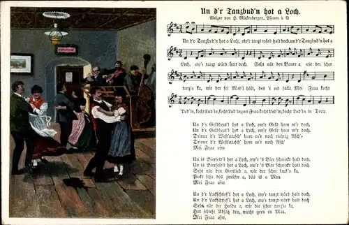 Lied Ak Mückenberger, Hilmar, Un d'r Tanzbud'n hot a Loch, Tanzpaare, Musiker