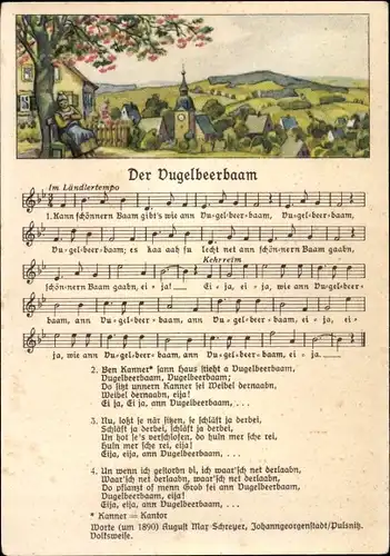 Lied Ak Vogel, Wilhelm, Der Vugelbeerbaam, Kann schönnern Baam gibt's, Landschaftsidylle
