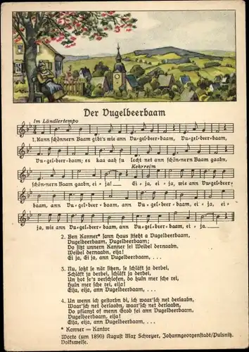 Lied Ak Vogel, Wilhelm, Der Vugelbeerbaam, Kann schönnern Baam gibt's, Landschaftsidylle