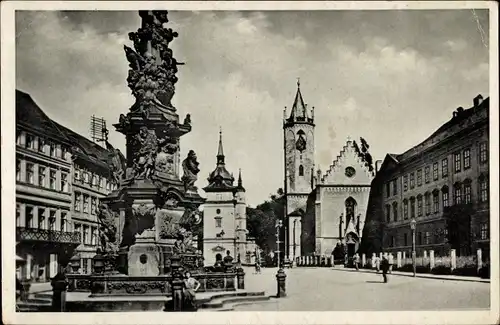 Ak Teplice Šanov Teplitz Schönau Region Aussig, Schlossplatz