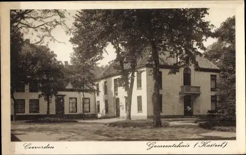 Ak Coevorden Drenthe, Gemeentehuis, Kasteel