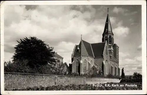 Ak Puiflijk Gelderland, R. K. Kerk en Pastorie