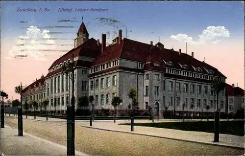 Ak Zwickau in Sachsen, Königliches Lehrer Seminar, Außenansicht
