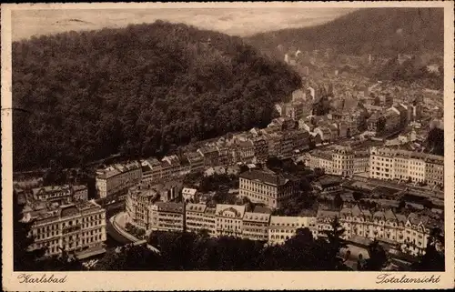 Ak Karlovy Vary Karlsbad Stadt, Totalansicht