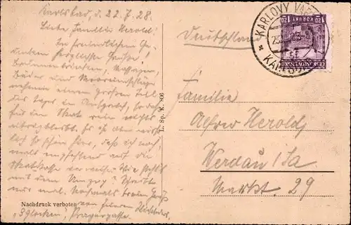 Ak Karlovy Vary Karlsbad Stadt, Totalansicht