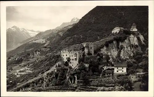 Ak Meran Merano Südtirol, Gesamtansicht, Schloss