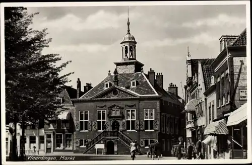 Ak Vlaardingen Südholland, Markt, Rathaus