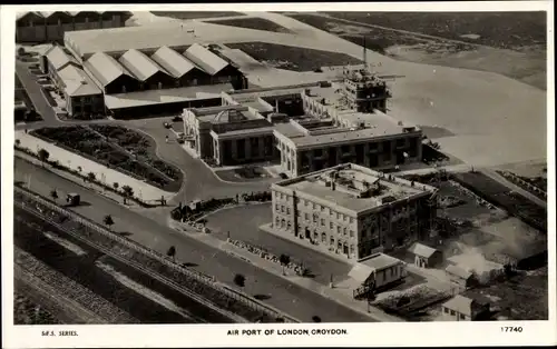 Ak Croydon London England, Croydon Airport, Luftbild