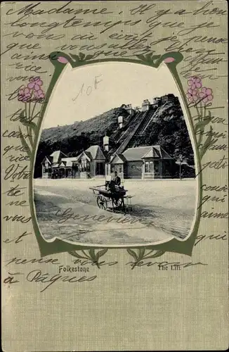 Passepartout Ak Folkestone Kent England, The Lift