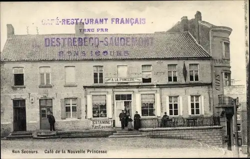 Ak Bon Secours Bonsecours Péruwelz Hennegau, Café de la Nouvelle Princesse