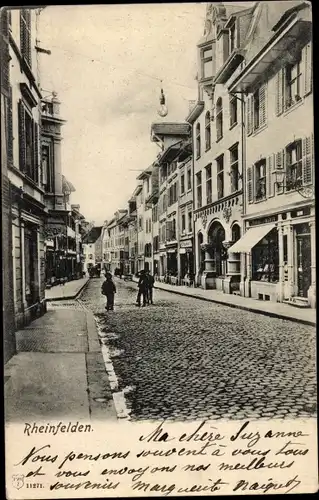 Ak Rheinfelden Kanton Aargau Schweiz, Straßenpartie, Passanten