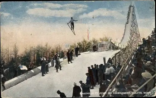Ak Duluth Minnesota USA, Ski Tournament, Skispringer, Zuschauer