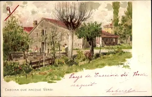 Künstler Litho Roncole Verdi Busseto Emilia Romagna, Cascina ove Nacque Giuseppe Verdi