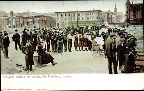 Ak San Francisco Kalifornien, Refugees waiting for rations