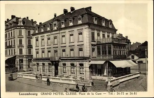 Ak Luxemburg Luxembourg, Grand Hotel Clesse, Place de la Gare