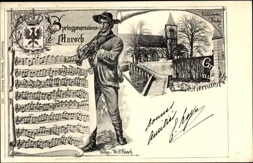 Lied Ak Echternach Luxemburg, Wallfahrtskirche, Springprozessionsmarsch