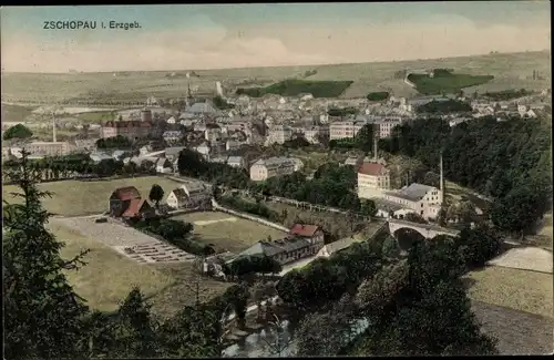 Ak Zschopau im Erzgebirge Sachsen, Gesamtansicht