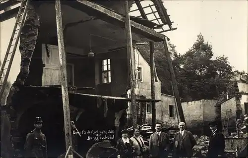 Foto Ak Berggießhübel in Sachsen, Unwetterkatastrophe am 8. Juli 1927, Zerstörungen