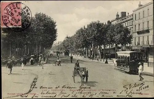 Ak Toulouse Haute Garonne, Boulevard de Strasbourg, Tram, Kutsche