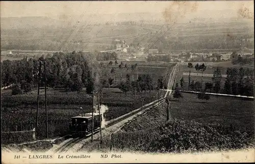 Ak Langres Haute Marne, La Crémaillère, Zahnradbahn