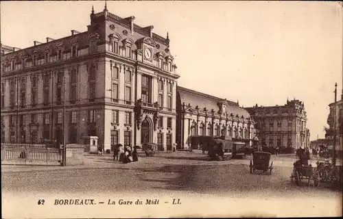 Ak Bordeaux Gironde, La Gare du Midi
