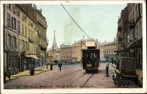 Ak Clermont Ferrand Puy de Dôme, Place Gilbert Guillard, Straßenbahn