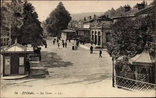 Ak Épinal Lothringen Vosges, La Gare