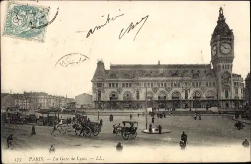 Ak Paris XII, Gare de Lyon, Blick auf das Bahnhofsgebäude