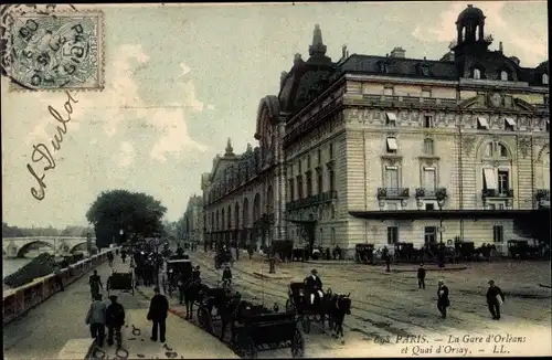 Ak Paris VII, Quai d'Orsay, Gare d'Orléans