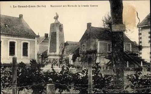 Ak La Grand Lucé Sarthe, Monument aux Morts de la Grande Guerre