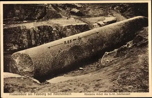 Ak Felsberg Lautertal im Odenwald, Riesensäule am Felsberg, Römische Arbeit