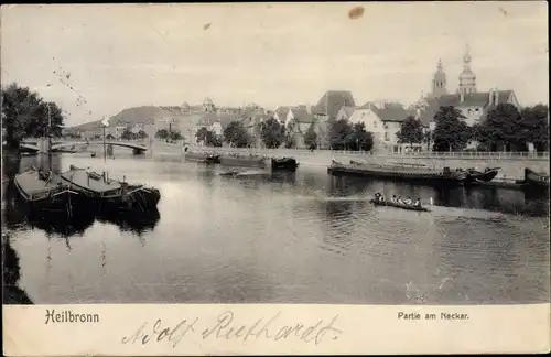 Ak Heilbronn am Neckar, Partie am Neckar