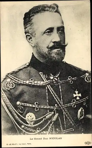 Ak Le Grand Duc Nicolas, Nikolai Nikolajewitsch Romanow, Portrait, Husarenuniform