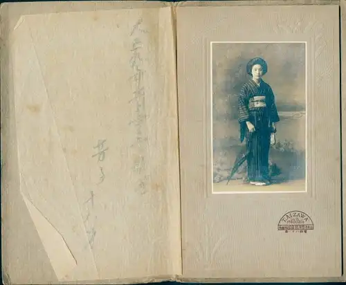 Kabinett Foto Yamagata Japan, Portrait einer Japanerin im Kimono