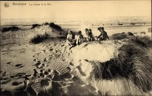 Ak Wenduine Wenduyne De Haan Westflandern, Les dunes et la Mer