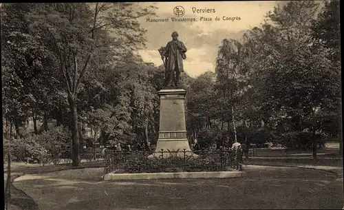 Ak Verviers Wallonien Lüttich, Monument Vieuxtemps, Place du Congres
