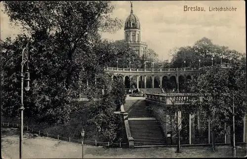Ak Wrocław Breslau Schlesien, Liebichshöhe, Wzgórze Partyzantów