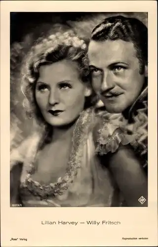 Ak Schauspieler Lilian Harvey und Willy Fritsch, Ross Verlag 6019/1