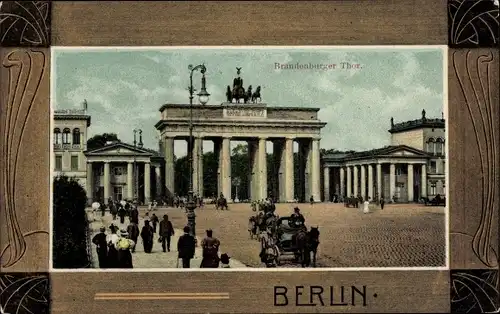 Ak Berlin Mitte, Brandenburger Tor, Kutsche