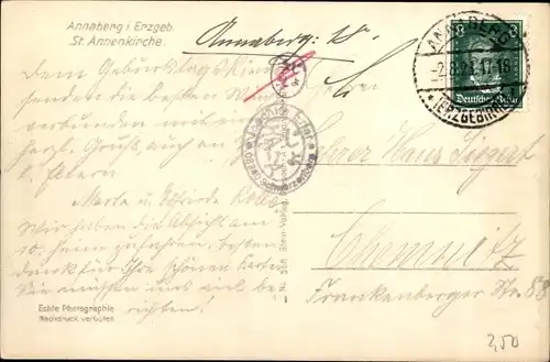 Ak Annaberg Buchholz Erzgebirge, St. Annenkirche