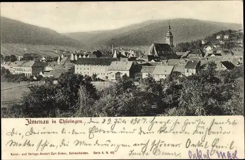Ak Ilmenau in Thüringen, Panorama, Kirche