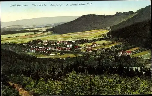 Ak Ilmenau in Thüringen, Eingang in das Manebacher Tal