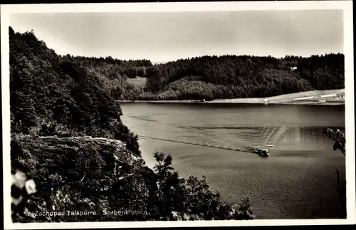 Ak Kriebstein Mittelsachsen, Zschopau Talsperre, Sorbenklippen, Boot