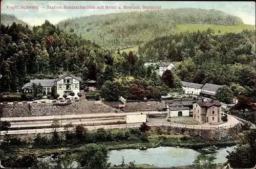 Ak Rentzschmühle Pöhl im Vogtland, Hotel, Restaurant Steinicht
