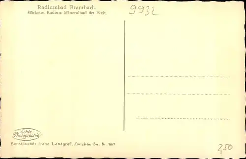 Ak Bad Brambach im Vogtland, Gesamtansicht mit Kapellenberg