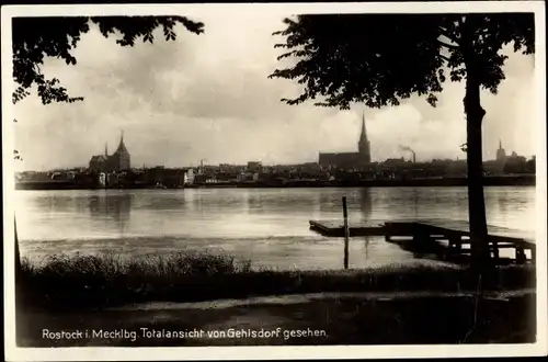 Ak Hansestadt Rostock, Totalansicht von Gehlsdorf aus