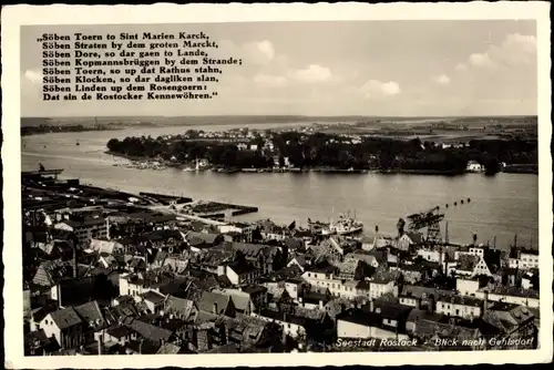 Ak Hansestadt Rostock, Blick nach Gehlsdorf, Warnow