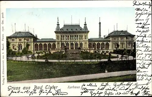 Leuchtfenster Ak Bad Elster im Vogtland, Kurhaus, Park